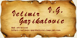 Velimir Gazikalović vizit kartica